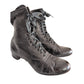 Antique Lace Up Ankle Boots Black Leather Edwardian  / 6.5