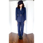 Vintage 1990s Navy Blue Pant Suit w/Belted Blazer Kasper /S
