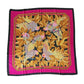 Vintage HERMÈS Scarf Les Perroquets Cashmere Silk Pink Navy Gold Carre Foulard Joachim Metz 1984