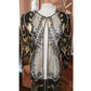 Vintage 80s Tan Chho Duster Sheer Coat Beaded Sequined Embroidered Evening Jacket Black Gold