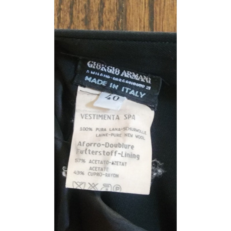Vintage 2000s GIORGIO ARMANI Pants Black Label Wool High Waisted  26" x 28"