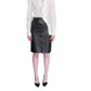 Vintage 80s Hugo Buscati Black Leather Pencil Skirt High Waisted Small