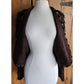 Vintage 80s Handwoven Brown Blazer Applique Fringe by Crystal