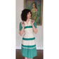 Vintage 1950s Nelly Don Dress Green Polka Dot White Cotton Hope Reed Short Sleeve