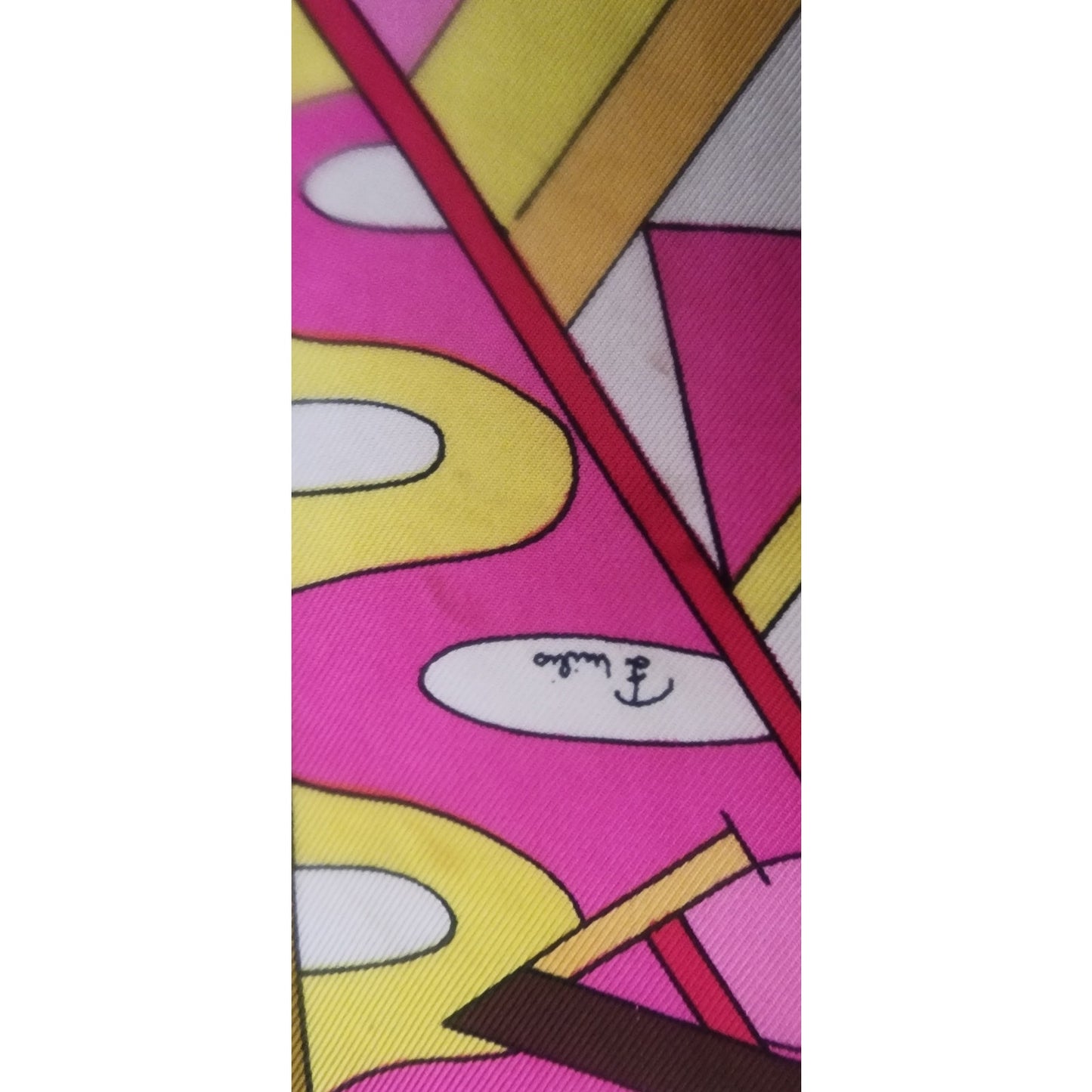 Vintage 60s Pucci Silk Scarf VIVARA Print Pocket Square Pink Brown