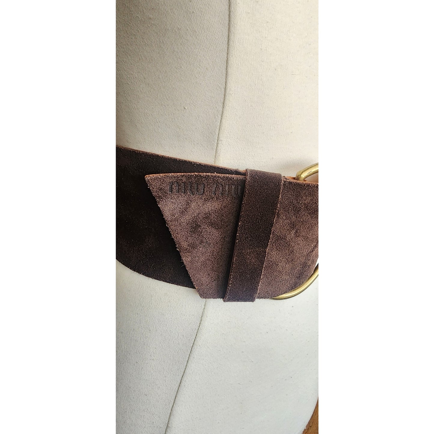 Miu Miu Wide Belt Brown Suede Size Small 2013
