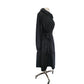 Vintage 2000s Sonia Rykiel Coat Dress / Black Trench Belted Raincoat Ruffled Skirt + Hood / M