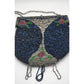 Vintage 1920s Beaded Bag Blue Silver Flapper Purse Martini Glass Design