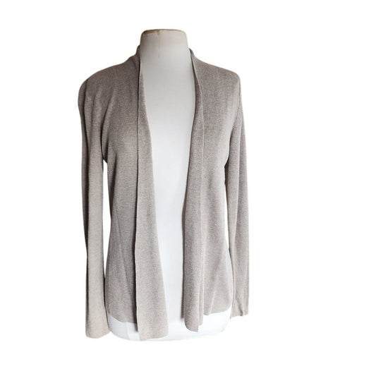 Vintage Eileen Fisher Linen Cardigan Sweater Beige Knit / L