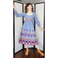 Vintage 70s Embroidered Boho Dress Peasant Style w/Belt Sash Joan Leslie Kasper