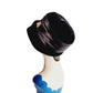 Vintage 1960s Black Hat in 20s Cloche Style Velvet Rhinestone by Joal