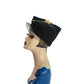 Vintage 30s Art Deco Style Hat Black w/Cream Lucite Modernist Design