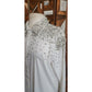 Alice + Olivia White Shirt Embellished Silver Rhinestone Crystal Beads Long Sleeve Button Down