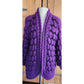 Vintage 80s Purple Sweater Cardigan Bubble Knit Oversized by Career Franklin