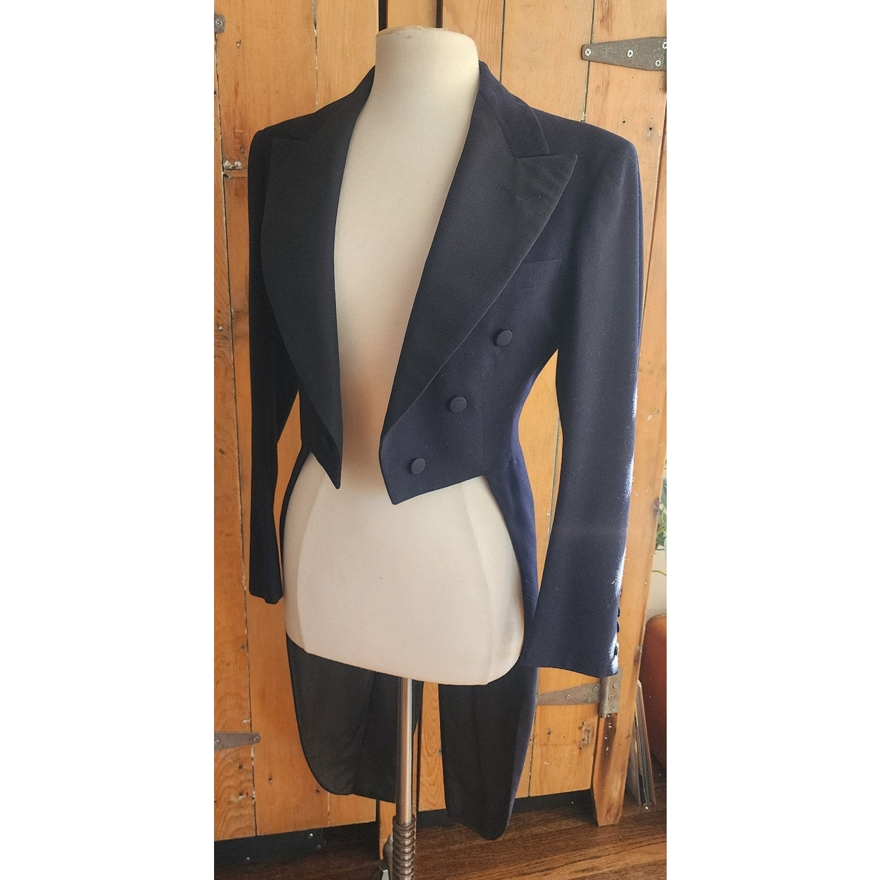 Vintage 30s Mens Tuxedo Tailcoat Black Evening Jacket