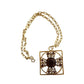 Vintage 1960s Maltese Cross Necklace Baroque Pendant Purple Brown Gold Maximalist Boho