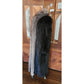 Vintage 80s Ranch Mink Black Fur Coat Long Silver Fox Tuxedo Collar Maxi