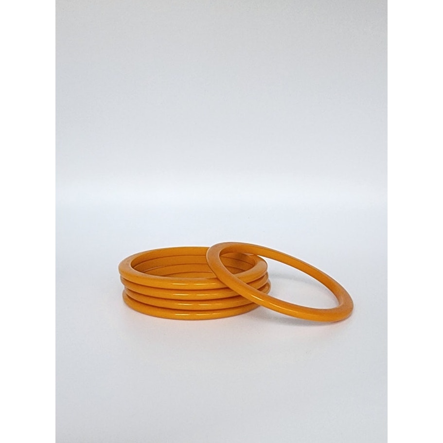 Vintage Bakelite Bracelets Butterscotch Spacer Bangles Set of 5