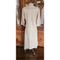 Vintage 1980s Cream Silk Dress Lace Trim Drop Waist Edwardian Style Norma Walters