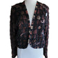 Vintage 80s Handwoven Brown Blazer Applique Fringe by Crystal