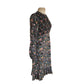 Vintage 70s Floral Print Boho Dress Long Sleeves Leslie J / M