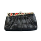 Vintage1980s Judith Leiber Bag Black Lizard w/Enamel Art Deco Panel