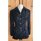 Vintage 90s Burnout Velvet Blazer Black Jacket Annie Alexander