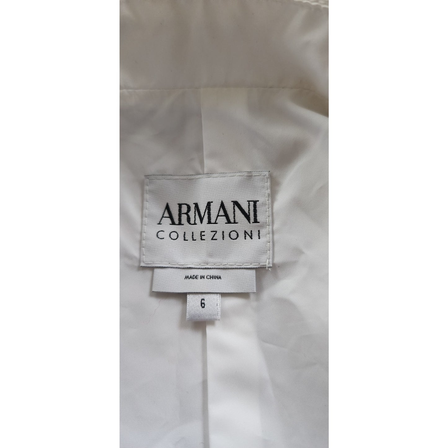 Vintage 90s Armani Short Trench White Coat Bubble Hem / S