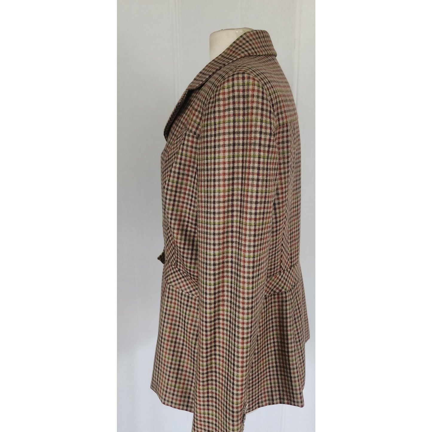 Vintage 70s Bill Blass Wool Blazer Houndstooth Wool Jacket Neiman Marcus / L