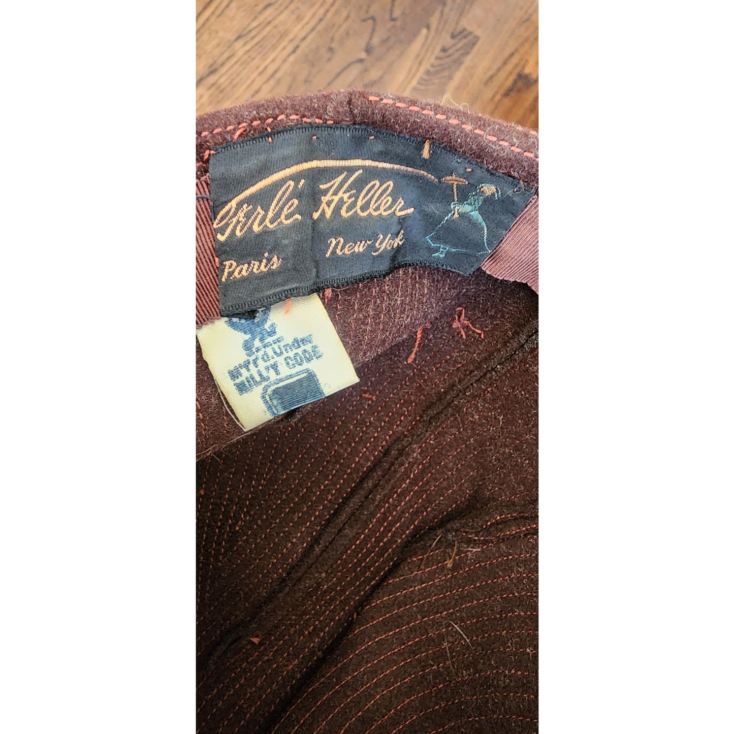 Vintage 30s Brown Fedora Hat Ferle Heller Paris New York