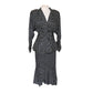 Vintage 80s Saint Romei Neiman Marcus Silk Polka Dot Peplum Jacket Fishtail Skirt Suit Set