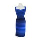 Vintage Y2k Tadashi Dress Blue Bandage Style Bodycon Sleeveless Stripe Small