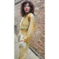 Vintage 80s Jumpsuit Yellow Gold Ombre w/Embroidered Studs Varda Garfinkel