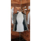 Vintage 1980s ESCADA Blazer Black Gray Plaid Tailored Jacket Double Breasted Velvet Collar