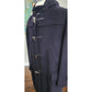 Vintage 1990s Mens Duffle Coat Lands End Navy Blue Wool Hooded w/Toggle Closure