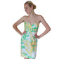 Vintage Y2K Pucci Strapless Cotton Print Dress Yellow Green Floral NWOT