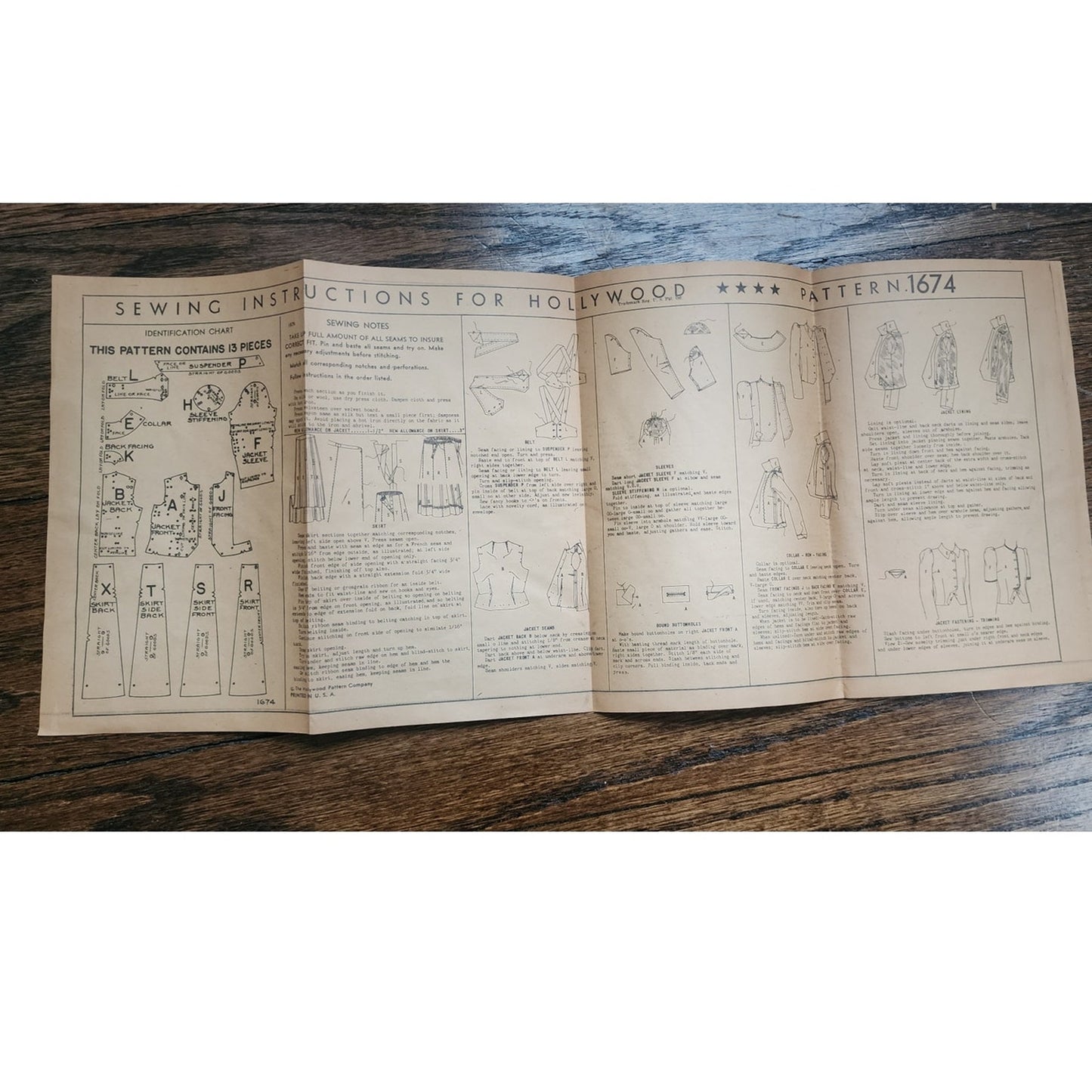 Vintage 1940s Hollywood Youth 1674 Sewing Pattern UNCUT Betty Furness Skirt Suit Suspender Belt