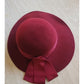 Vintage 1970s Burgundy Red Hat Ladies Fedora Wid Brimmed Georgi