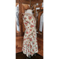 Vintage 50s Swirl Wrap Dress Cotton Rose Classical Columns Print Apron Housewife Full Skirt Pockets