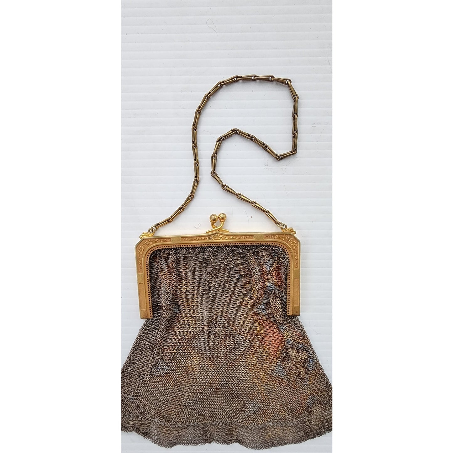 Vintage 20s Beaded Bag Mesh Evening Purse Whiting Davis