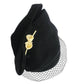 Vintage 30s Art Deco Style Hat Black w/Cream Lucite Modernist Design