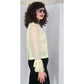 Vintage 70s Yellow Sheer Blouse Ruffled Sleeve Cuffs Dotted Swiss by Majorette