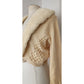 Vintage 50s Cardigan Cream Cashmere Sweater w/Blonde Mink