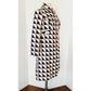 Vintage 60s Mod Dress Suit / Coat Set Geometric Print Navy Blue Red White