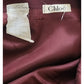 Vintage 80s CHLOE Karl Lagerfeld Skirt Midi Length Burgundy Red Wool Marshall Field