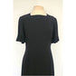 Vintage 60s Sorelle Fontana Dress Black Rayon Crepe w/Pleated Fringe Italian Designer