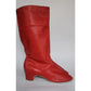 Red Leather Boots Ukrainian Choboty Traditional Dance Ethnic Folk Costume Ladies Size 41 / US 10