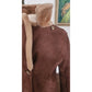 Vintage 1970s Shearling Coat Brown Suede Long Parka Double Breasted