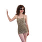 Vintage 50s Jantzen Swimsuit Cotton Print Maillot One Piece / S