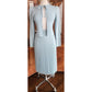 Vintage 70s St John Santana Knit Suit Baby Blue w/Blouse RARE